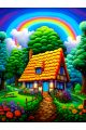 Алмазная мозаика без подрамника «Домик» 25x20 см, 39 цветов