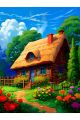 Алмазная мозаика без подрамника «Домик» 25x20 см, 40 цветов