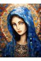 Алмазная мозаика без подрамника «Святая» 25x20 см, 40 цветов