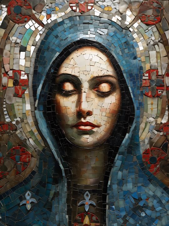 Алмазная мозаика без подрамника «Святая» 25x20 см, 40 цветов