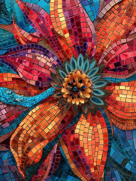 Алмазная мозаика без подрамника «Цветок» 25x20 см, 39 цветов