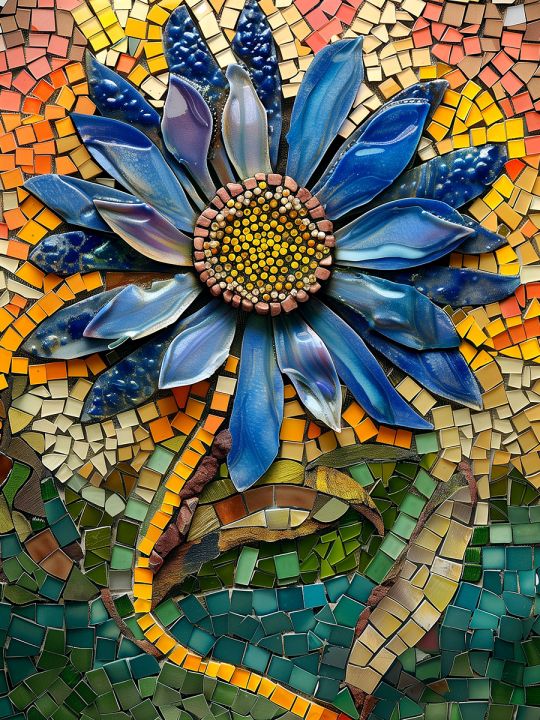 Алмазная мозаика без подрамника «Подсолнух» 50x40 см, 50 цветов