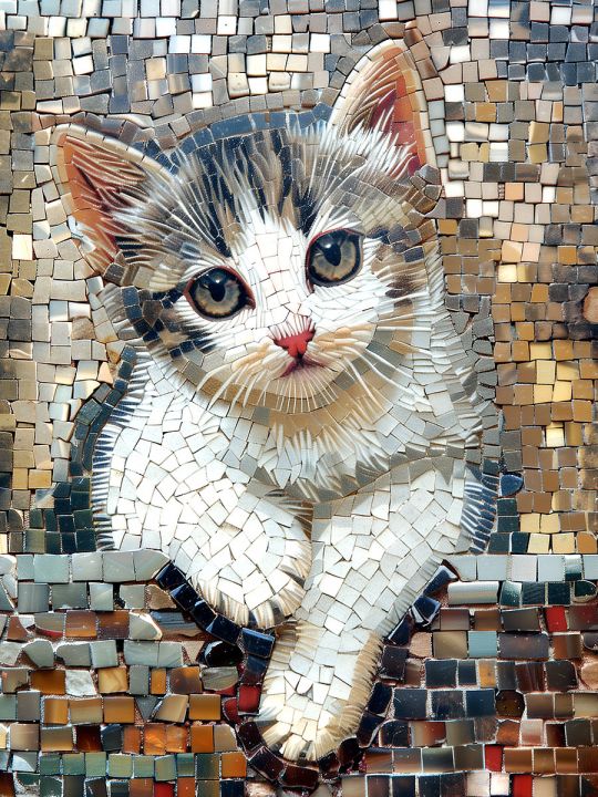 Алмазная мозаика без подрамника «Кот» 130x100 см, 50 цветов