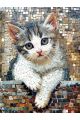Алмазная мозаика на подрамнике «Кот» 70x50 см, 50 цветов