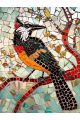 Алмазная мозаика без подрамника «Птичка на ветке» 40x30 см, 50 цветов