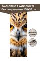 Алмазная мозаика без подрамника «Взгляд совы» 100x35 см, 50 цветов