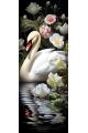 Алмазная мозаика на подрамнике «Лебедь в цвветах» 90x30 см, 50 цветов