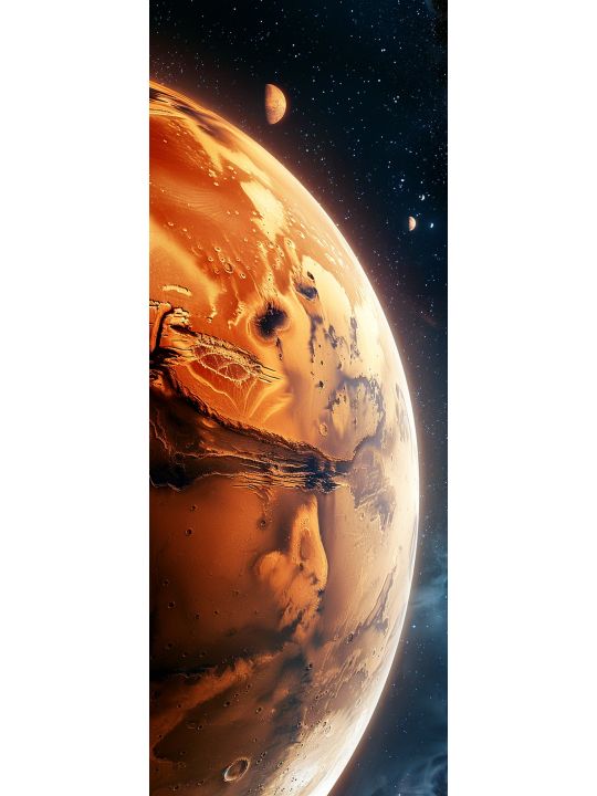 Алмазная мозаика без подрамника «Марс» 100x35 см, 50 цветов