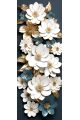 Алмазная мозаика без подрамника «Фарфоровые цветы» 100x35 см, 49 цветов