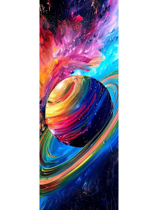 Алмазная мозаика без подрамника «Сатурн» 100x35 см, 50 цветов