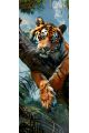 Алмазная мозаика без подрамника «Тигр на ветке» 90x30 см, 50 цветов