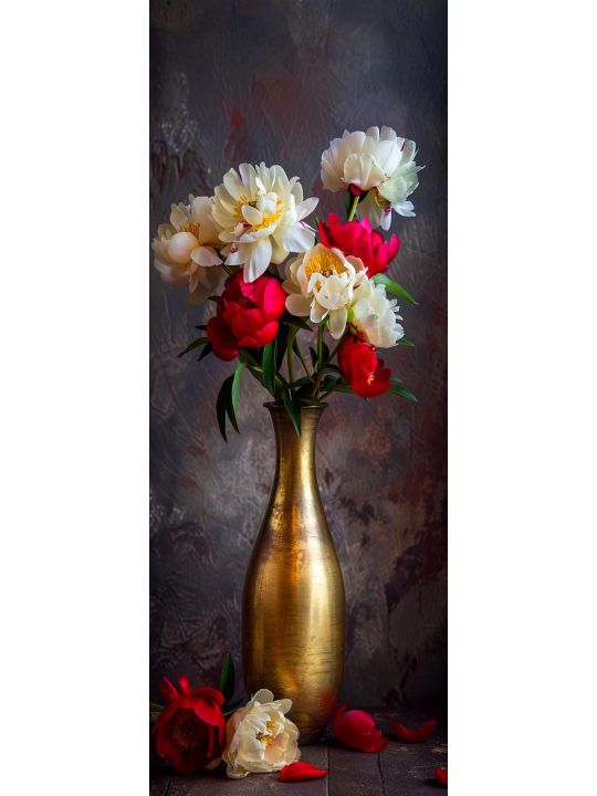 Алмазная мозаика на подрамнике «Ваза с цветами» 50x17 см, 50 цветов