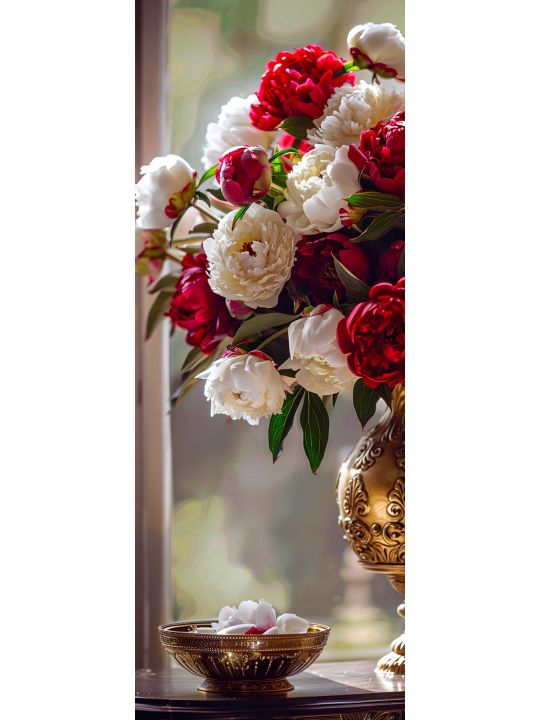 Алмазная мозаика на подрамнике «Ваза с цветами» 90x30 см, 50 цветов