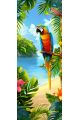 Алмазная мозаика без подрамника «Королевский попугай» 100x35 см, 50 цветов
