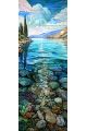 Алмазная мозаика без подрамника «Водная гладь» 100x35 см, 50 цветов