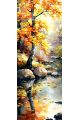 Алмазная мозаика без подрамника «Осенний клён» 90x30 см, 50 цветов