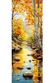 Алмазная мозаика без подрамника «Осенний ручей» 100x35 см, 49 цветов