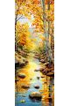 Алмазная мозаика на подрамнике «Осенний ручей» 100x35 см, 49 цветов