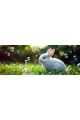 Алмазная мозаика без подрамника «Кролик на поляне» 90x30 см, 50 цветов