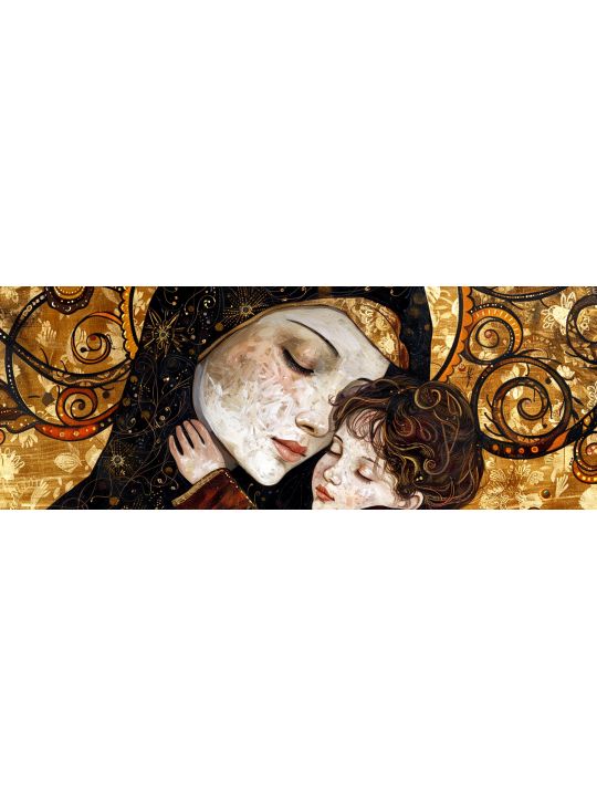 Алмазная мозаика на подрамнике «Мадонна с младенцем» 70x24 см, 50 цветов