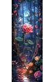 Алмазная мозаика без подрамника «Ночная роза» 90x30 см, 50 цветов