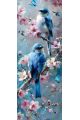 Алмазная мозаика на подрамнике «Синие птички» 70x24 см, 50 цветов