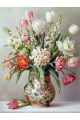 Алмазная мозаика без подрамника «Тюльпаны» 40x30 см, 46 цветов