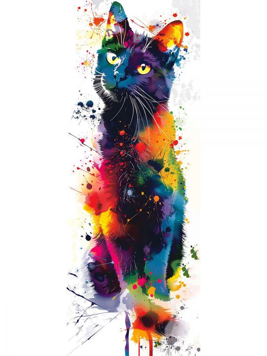 Алмазная мозаика без подрамника «Кошки и собаки» 100x35 см