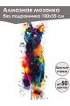 Алмазная мозаика без подрамника «Кошки и собаки» 100x35 см