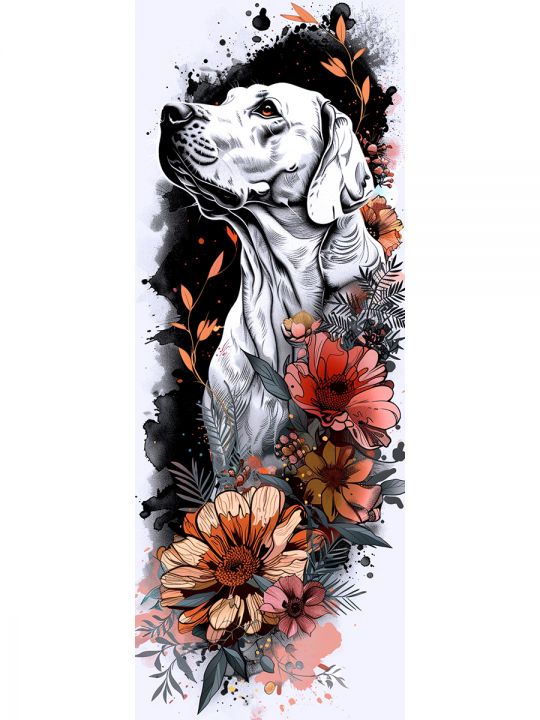 Алмазная мозаика без подрамника «Кошки и собаки» 100x35 см, 48 цветов