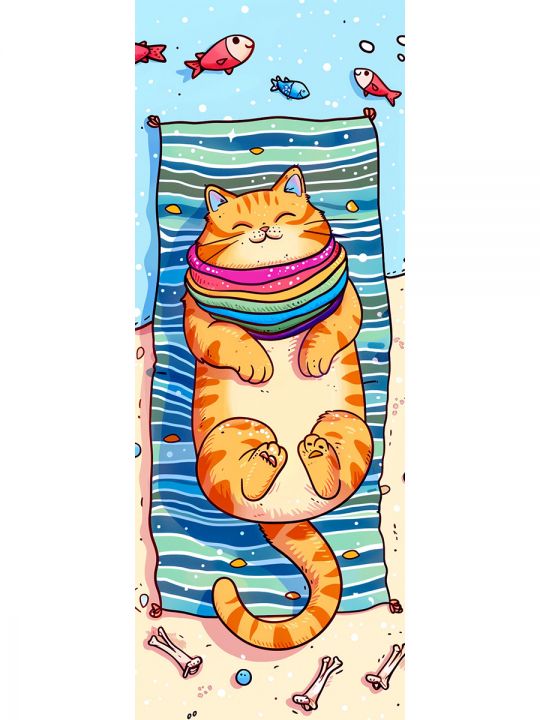 Алмазная мозаика без подрамника «Кошки и собаки» 100x35 см