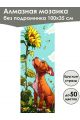 Алмазная мозаика без подрамника «Кошки и собаки» 100x35 см