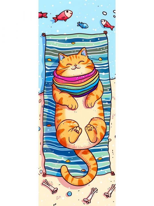 Алмазная мозаика без подрамника «Кошки и собаки» 50x17 см
