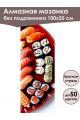 Алмазная мозаика без подрамника «Кухни мира» 100x35 см, 50 цветов