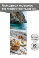 Алмазная мозаика без подрамника «Кухни мира» 100x35 см, 50 цветов