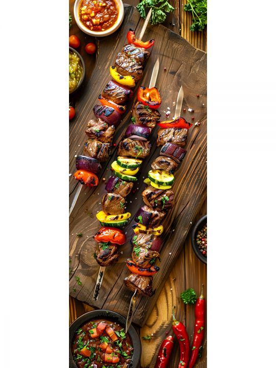 Алмазная мозаика без подрамника «Кухни мира» 70x24 см, 46 цветов