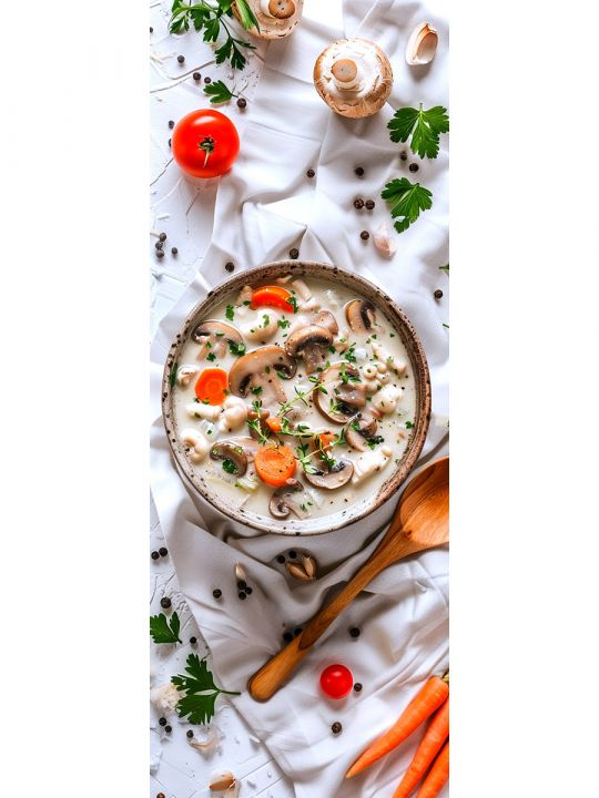 Алмазная мозаика без подрамника «Кухни мира» 50x17 см, 50 цветов