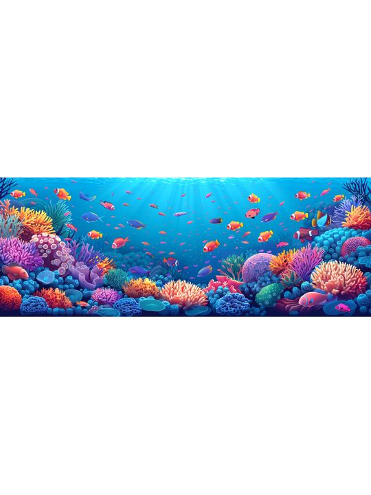 Алмазная мозаика на подрамнике «Подводный мир» 40x14 см, 40 цветов