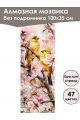 Алмазная мозаика без подрамника «Птицы» 100x35 см, 47 цветов