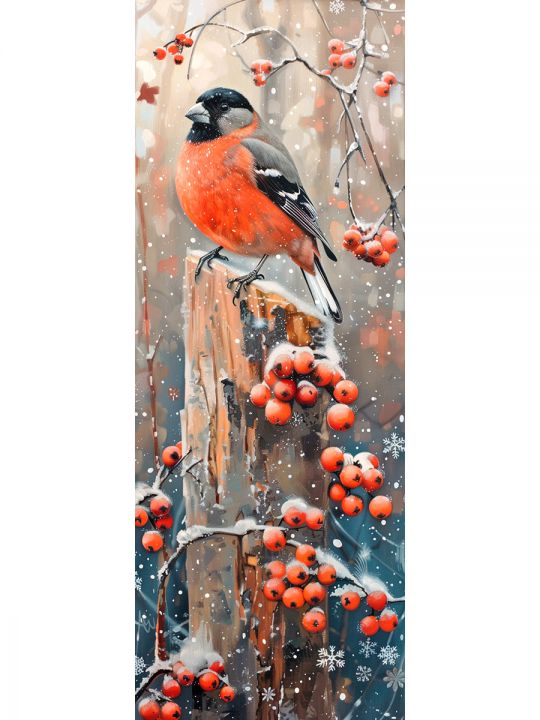 Алмазная мозаика без подрамника «Птицы» 70x24 см, 41 цветов