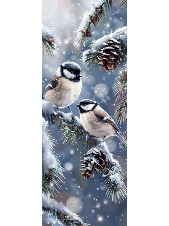 Алмазная мозаика без подрамника «Птицы» 50x17 см, 42 цветов