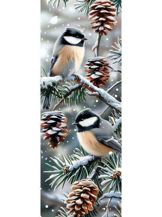 Алмазная мозаика без подрамника «Птицы» 50x17 см, 41 цветов