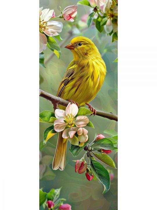 Алмазная мозаика без подрамника «Птицы» 50x17 см, 50 цветов