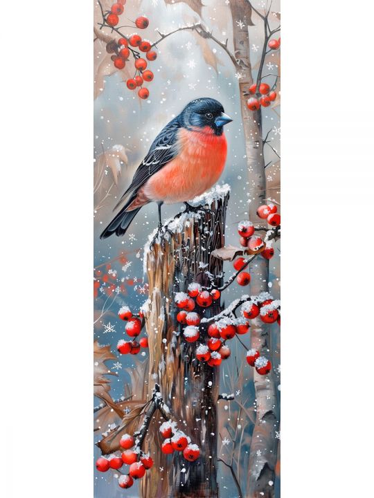 Алмазная мозаика без подрамника «Птицы» 50x17 см, 50 цветов