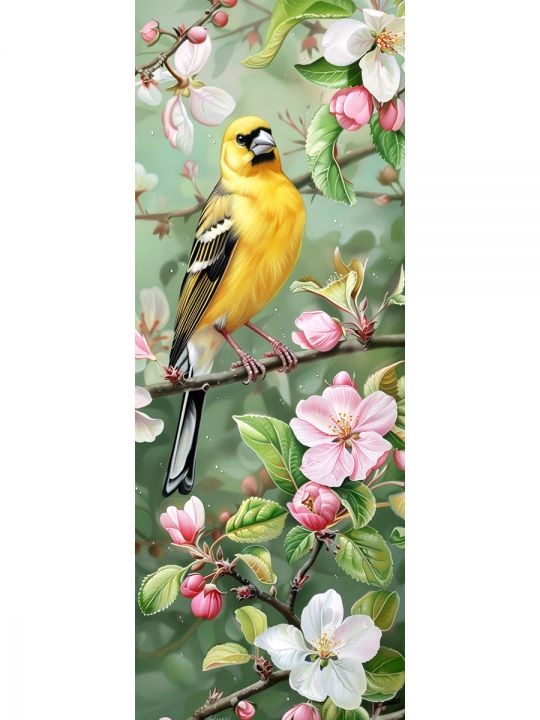 Алмазная мозаика без подрамника «Птицы» 40x14 см, 39 цветов