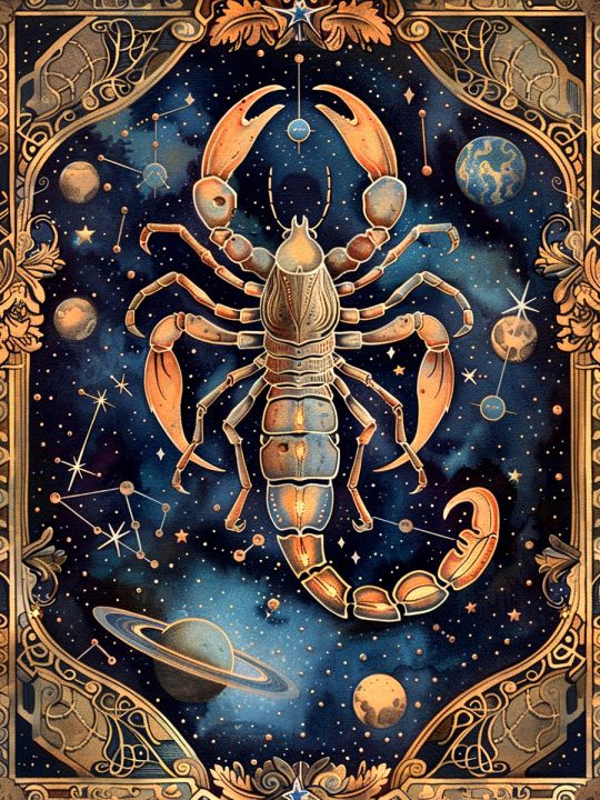 Алмазная мозаика без подрамника «Скорпион» 50x40 см, 46 цветов