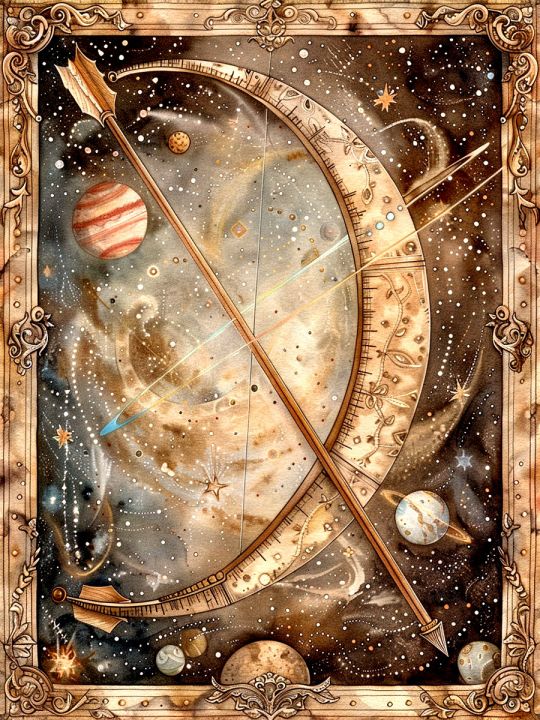 Алмазная мозаика без подрамника «Стрелец» 50x40 см, 44 цветов