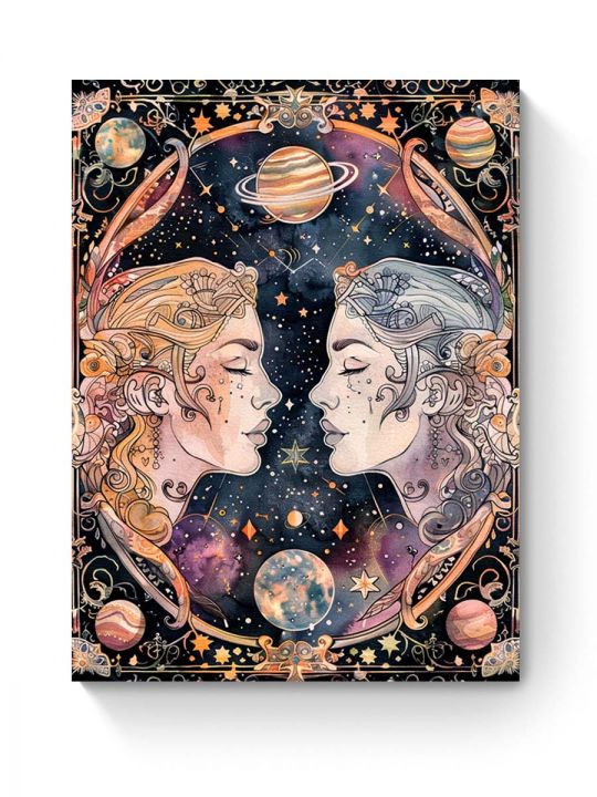 Алмазная мозаика на подрамнике «Близнецы» 40x30 см, 50 цветов