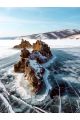 Алмазная мозаика без подрамника «Зимнее озеро» 25x20 см
