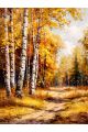 Алмазная мозаика без подрамника «Золотая осень» 130x100 см, 50 цветов